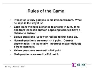 Rules of the Game