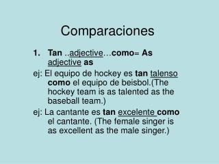 Comparaciones