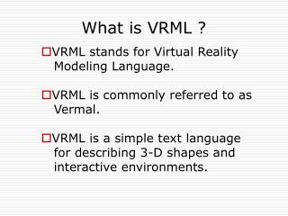 What is VRML ?