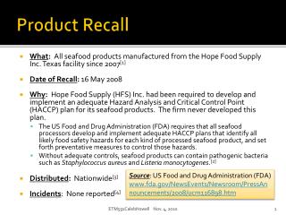 Product Recall