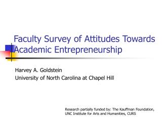 Faculty Survey of Attitudes Towards Academic Entrepreneurship