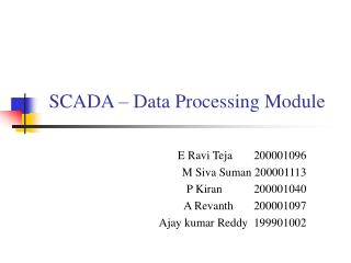 SCADA – Data Processing Module