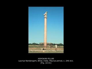 ASHOKAN PILLAR Lauriya Nandangarh, Bihar, India. Maurya period, c. 246 BCE . [Fig. 10-01]