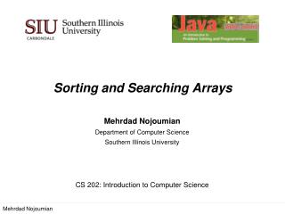 Sorting and Searching Arrays