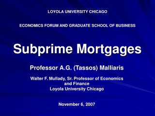 Subprime Mortgages