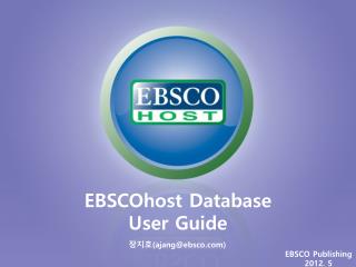 EBSCOhost Database User Guide