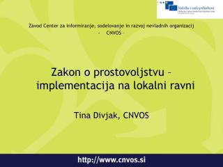 Zavod Center za informiranje, sodelovanje in razvoj nevladnih organizacij CNVOS –