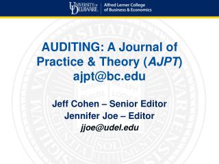 AUDITING: A Journal of Practice &amp; Theory ( AJPT ) ajpt@bc