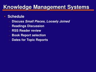 Knowledge Management Systems