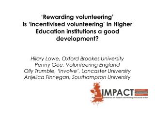 ‘Rewarding volunteering’