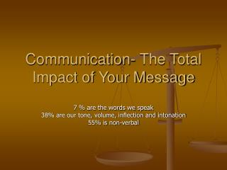 Communication- The Total Impact of Your Message