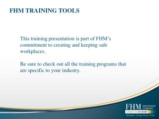 FHM TRAINING TOOLS