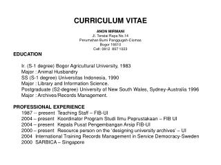 CURRICULUM VITAE