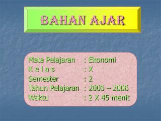 Bahan Ajar