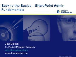 Back to the Basics – SharePoint Admin Fundamentals