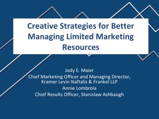 Creative Strategies for Better Managing Limited Marketing Resources