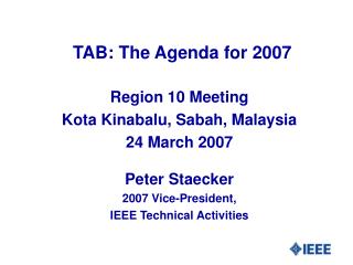 TAB: The Agenda for 2007