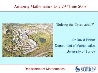 Amazing Mathematics Day 29 th June 2007