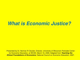 What is Economic Justice?