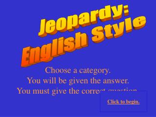 Jeopardy: English Style