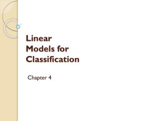 Linear Models for Classification