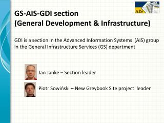 GS-AIS-GDI section ( General Development &amp; Infrastructure)