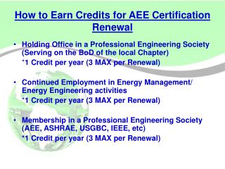 How to Earn Credits for AEE Certification Renewal