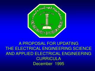 A PROPOSAL FOR UPDATING THE ELECTRICAL ENGINEERING SCIENCE AND APPLIED ELECTRICAL ENGINEERING