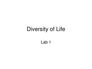 Diversity of Life