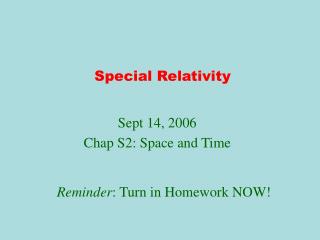 Special Relativity