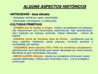 ALGUNS ASPECTOS HISTÓRICOS