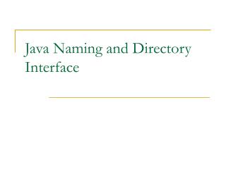 Java Naming and Directory Interface