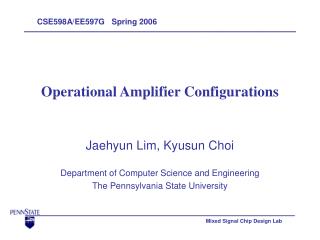 Operational Amplifier Configurations