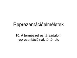 Reprezentációelméletek