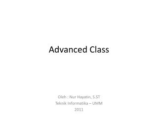 Advanced Class