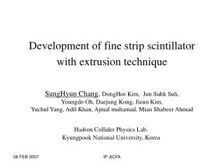 Development of fine strip scintillator with extrusion technique