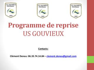 Programme de reprise US GOUVIEUX