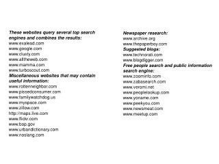 These websites query several top search engines and combines the results: exalead