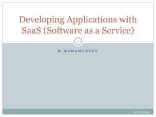 Developing Applications with SaaS (Software as a Service)