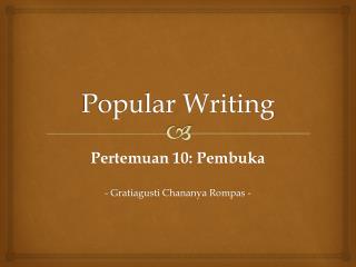 Popular Writing