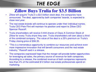 Zillow Buys Trulia for $3.5 Billion
