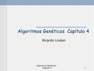 Algoritmos Genéticos Capítulo 4