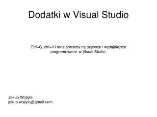 Dodatki w Visual Studio