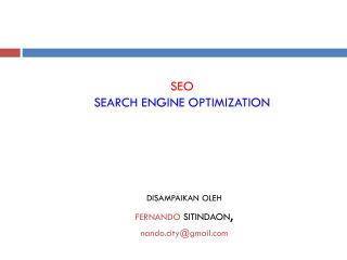 SEO SEARCH ENGINE OPTIMIZATION