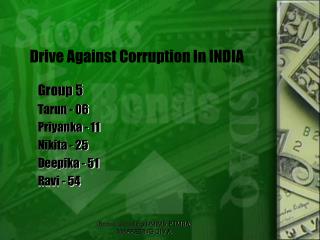 Group 5 Tarun - 06 Priyanka - 11 Nikita - 25 Deepika - 51 Ravi - 54