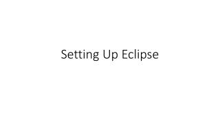 Setting Up Eclipse