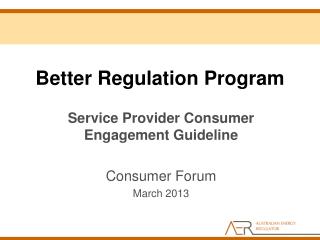 Better Regulation Program