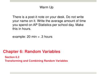 Chapter 6: Random Variables