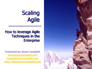 Scaling Agile How to leverage Agile Techniques in the Enterprise