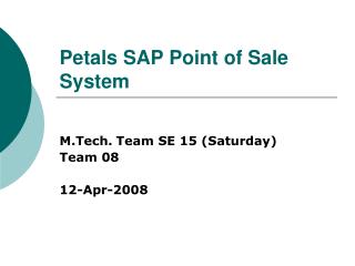 Petals SAP Point of Sale System